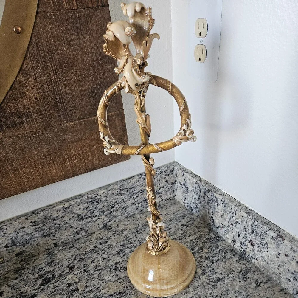 RARE JAY STRONGWATER BOUDOIR GUEST TOWEL NAPKIN TISSUE HOLDER BATH VANITY TRAY